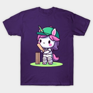 Cute unicorn Cricketer T-Shirt